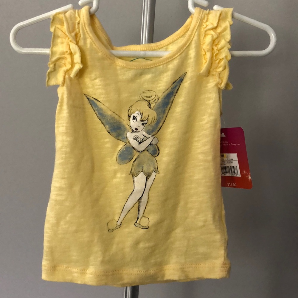 Disney Tinkerbell Yellow Tank Top Size 12 Months